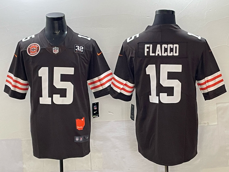 Men 2025 Cleveland Browns #15 Flacco brown Nike Limited NFL Jersey 00333->cleveland browns->NFL Jersey